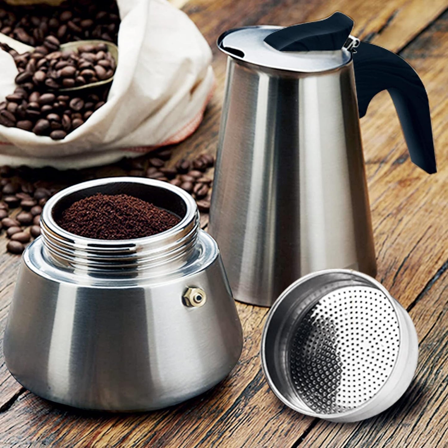 ماكينة تحضير القهوة الاستانلس – Espresso Maker