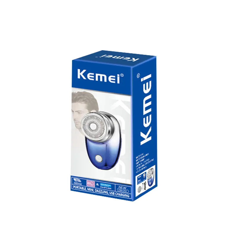 Kemei electric shaver packaging on a white background